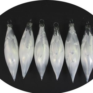 Nostalgie Christbaumschmuck UG Christbaumschmuck (6-tlg), „Oliven 11cm, Eislack weiß „