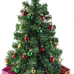 PREXTEX 58cm DIY-Mini-Weihnachtsbaum für Tische mit dekorierten Geschenkschachteln, hängendem Baumschmuck und Stern-Baumaufsatz für…