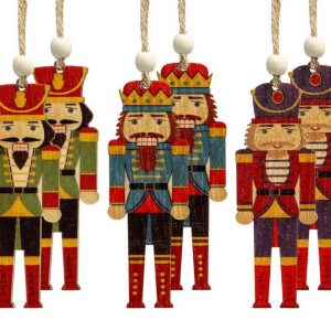 SIKORA Christbaumschmuck »BS697 Nussknacker Holz Figur Weihnachtsbaum Anhänger 6er Set H:8,7cm«