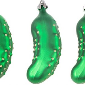 Weihnachtsbaumanhänger Weihnachtsgurke – bruchfest – Grün – je 4,5“ hoch (ca. 11,5 cm) – 3er-Pack