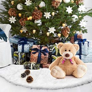 Weihnachtsbaumdecke, Weihnachtsbaum Rock, Plüsch 90 cm groß Tannenbaumdecke Teppich, Weihnachtsbaum Rund Decke für Weihnachten Neujahr Party…