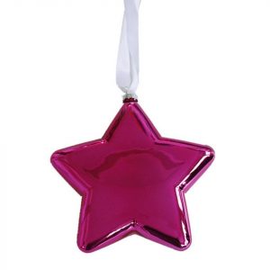 440s Christbaumschmuck »440s Glas-Anhänger Stern pink glänzend ca 15 cm D«