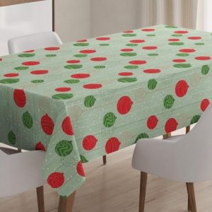 Abakuhaus Tischdecke »Farbfest Waschbar Für den Außen Bereich geeignet Klare Farben«, Weihnachten Kugeln auf Schneeflocke