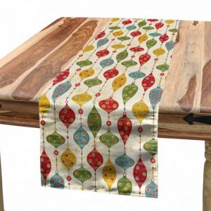 Abakuhaus Tischläufer »Esszimmer Küche Rechteckiger Dekorativer Tischläufer«, Weihnachten Vintage Party Print