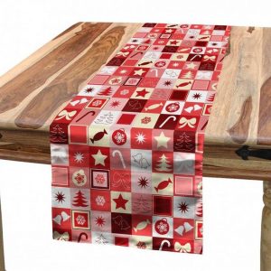 Abakuhaus Tischläufer »Esszimmer Küche Rechteckiger Dekorativer Tischläufer«, Weihnachten Heiligabend Ornaments