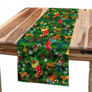 Abakuhaus Tischläufer »Esszimmer Küche Rechteckiger Dekorativer Tischläufer«, Weihnachten Süßigkeiten Kerzen Citrus