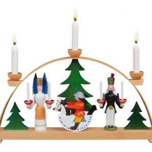 Albin Preissler Schwibbogen »Engel, Bergmann, Reiterlein«, original aus Seiffen