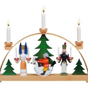 Albin Preissler Schwibbogen »Engel, Bergmann, Reiterlein«, original aus Seiffen