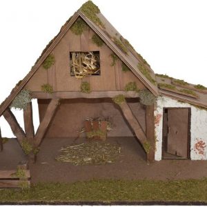 Alfred Kolbe Krippe (1-tlg), aus Holz, 47x22x30 cm, für Figuren bis 10 cm Höhe