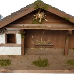 Alfred Kolbe Krippe »Krippenstall für 11 cm Figuren mit Massivholzboden« (1-tlg), Echtholz