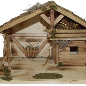 Alfred Kolbe Krippe »Krippenstall mit Massivholzboden, geflammt« (1-tlg), Echtholz