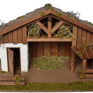 Alfred Kolbe Krippe »Krippenstall mit vielen Details, für 12 cm Figuren«, (1 tlg.), Echtholz