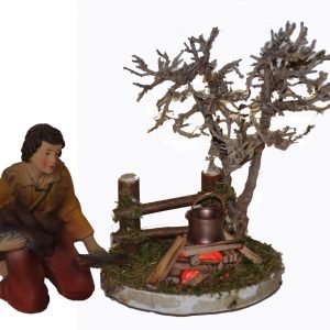 Alfred Kolbe Krippen-Zubehör »Lagerfeuer mit Beleuchtung und Figur Hirte am Feuer«, (Set, 2 St.)