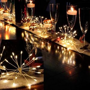 Arnusa LED-Lichterkette »Blüten Feuerwerk Weihnachtsbeleuchtug LED Girlande«, 200-flammig, für Innen und Außen warmweiß