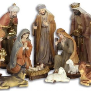 Aubaho Dekofigur »Set 11-teilig Krippenfiguren Krippe Weihnachten Weihnachtskrippe handbemalt«