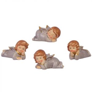 Aubaho Engelfigur »Set Engel Putte Weihnachten Weihnachtsengel Dekoration Porzellan 10cm Antik-Stil«