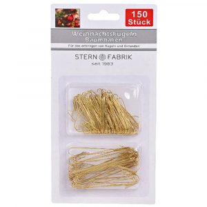 Aufhänger Weihnachtskugel Baumhaken aus Metall Gold 5 x 10 cm 150er Set