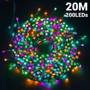Avoalre LED-Lichterkette »Avoalre bunt Lichterkette,8 Modi LED Weihnachtsbeleuchtung Deko für Innen Außen Neujahr Weihnachten Geburtstag Feiertag…