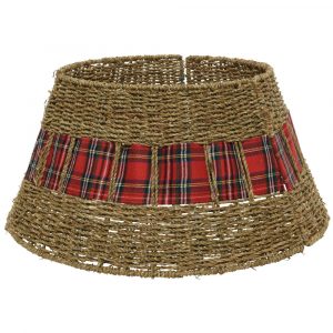 Baumring Korb Kranz aus Seegras Braun Rot 57 x 28 cm