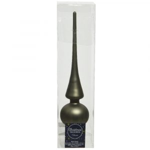 Baumspitze aus Glas Moosgrün Matt 26 cm
