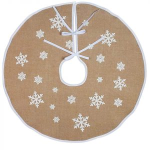 Baumteppich »Sackleinen-Weihnachtsbaum-Rock, weiße Schneeflocken-Baum-Basisabdeckung, Weihnachtsbaum-Nadelschutz, exquisiter Weihnachtsbaum-Rock,…