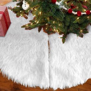 Baumteppich »Weihnachtsbaum, Plüsch Weihnachtsbaum Röcke Weiß Weihnachtsbaumdecke Weihnachtsschmuck Kunstfell Weihnachtsbaumschürze für Weihnachten…