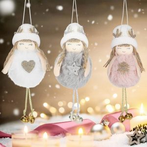 BEARSU Dekoobjekt »Weihnachten Anhänger, 3Pcs Engel Puppe Anhänger Weihnachtsbaumschmuck Elf Weihnachtsdekoration Weihnachtsengel Puppe Weihnachten…