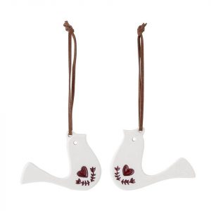 Bloomingville Christbaumschmuck »Paulia Anhänger Turteltauben 2er Set Weiß«
