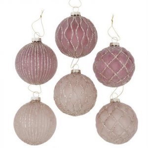 BOLTZE GRUPPE GmbH Weihnachtsbaumkugel »Xmas Weihnachtskugel Taina – 1 Stück zufälliges Design«, 8 cm Rosa Christbaumkugel