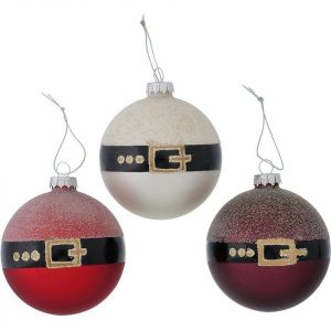 BOLTZE Weihnachtsbaumkugel »12-tlg. Glas-Weihnachtskugel Set „Santa“ D8cm«