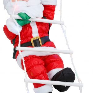 BONETTI LED Dekofigur »Weihnachtsmann kletternd mit Leiter«, 1 St., RGB, mit 30 bunten LEDs