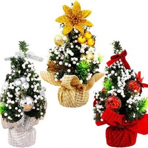 BOTRIBAS Künstlicher Weihnachtsbaum »3 Stück Mini Künstlicher Weihnachtsbaum mit Ornamenten – Perfekte Weihnachtsdekoration für Tisch- und…