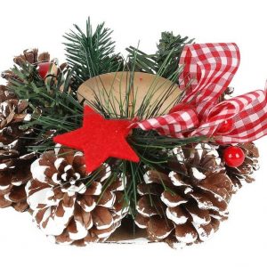 BURI Stumpenkerze »Adventsgesteck 15cm Weihnachtsgesteck Weihnachtsdeko Adventskranz Adventsdeko«