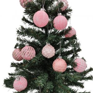 BURI Weihnachtsbaumkugel »Glas-Weihnachtsbaumkugeln rosa 12er-Set 6cm Christbaumschmuck Weihnachtsdeko«