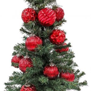 BURI Weihnachtsbaumkugel »Glas-Weihnachtsbaumkugeln rot 12er-Set 8cm Christbaumschmuck Weihnachtsdeko«