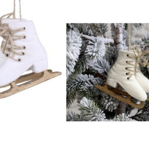 Chic Antique Christbaumschmuck »Weihnachtsschmuck Weihnachtskugel Schlittschuhe Chic Antique 51943-01 Weiß 10cm«