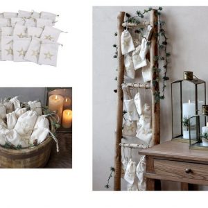 Chic Antique Weihnachtsbaumkugel »Weihnachts-Kalender Tüten m. Gold 24 St. Chic Antique 51969-19 H14,5cm«