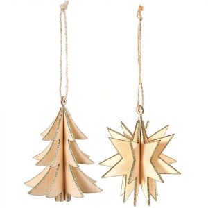 CHRISTMAS GOODS by Inge Weihnachtsbaumkugel »2-tlg. Dekoanhänger Set aus Holz, H9,5cm«