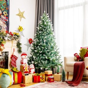 COSTWAY Künstlicher Weihnachtsbaum »Tannenbaum«, 180cm, 976 PVC Nadeln mit Schnee, inkl. Metallständer