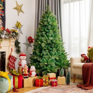 COSTWAY Künstlicher Weihnachtsbaum »Tannenbaum«, mit Metallständer und 787 Gemisch Zweigen, ideal für Zuhause, Büro, Geschäfte und Hotels