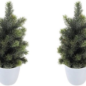 Creativ green Künstlicher Weihnachtsbaum, mit Frost-Optik und im Keramiktopf