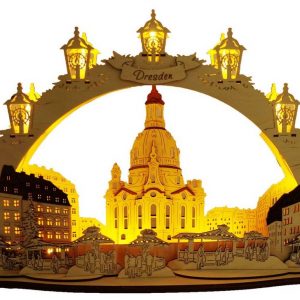 DeColibri LED Schwibbogen »LED Schwibbogen Dresdner Frauenkirche, 3D Optik«, Erzgebirge Weihnachten Handwerkskunst