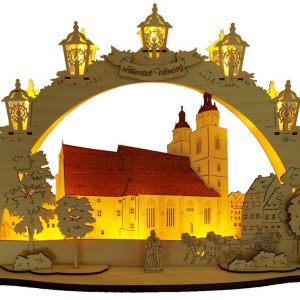 DeColibri LED Schwibbogen »LED Schwibbogen Lutherstadt Wittenberg Stadtkirche«, Erzgebirge Weihnachten Handwerkskunst