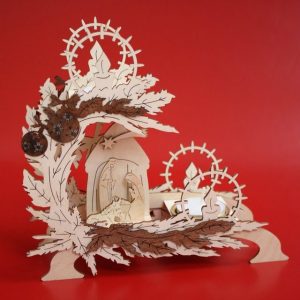 DeColibri LED Schwibbogen »Teelichthalter Jesus Krippe, Heilige drei Könige«, Ost – Erzgebirge Weihnachten Handwerkskunst