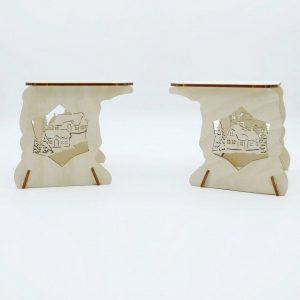 DeColibri Schwibbogen-Fensterbank »Schwibbogen Erhöhung Winterdorf, leichter Bausatz«, Ost – Erzgebirge Weihnachten Handwerkskunst