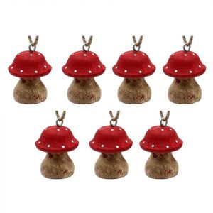 Dekohelden24 Christbaumschmuck »Holz Pilz Anhänger / Dekohänger / Baumbehang im«