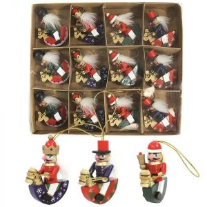 Dekohelden24 Christbaumschmuck »Holzbaumbehang als 12er Set, Motiv: Reiter, ca.«