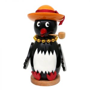 Dekohelden24 Räuchermännchen »Holz-Räuchermann Elster, ca. 13 cm«, (1 St), Räucherfunktion