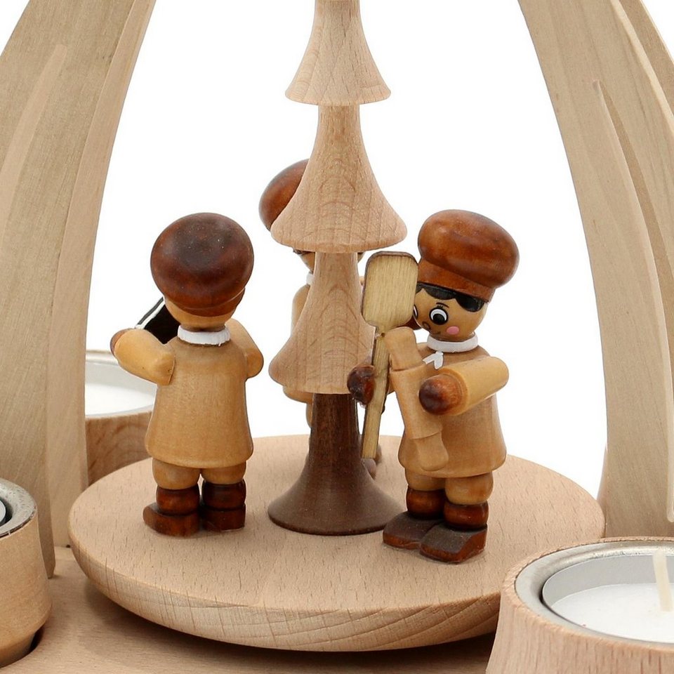 Dekohelden24 Weihnachtspyramide »Pyramide aus Buchenholz mit Bäckerfiguren, ca. 24« – Bild 2