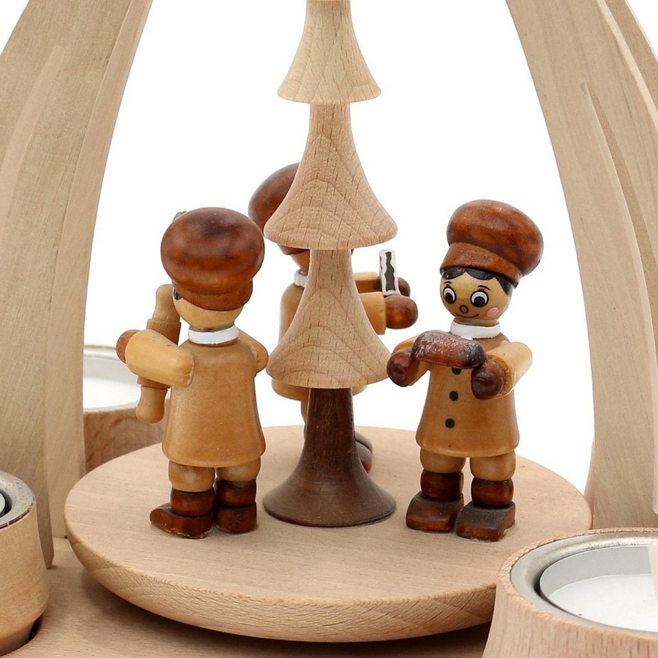 Dekohelden24 Weihnachtspyramide »Pyramide aus Buchenholz mit Bäckerfiguren, ca. 24« – Bild 3